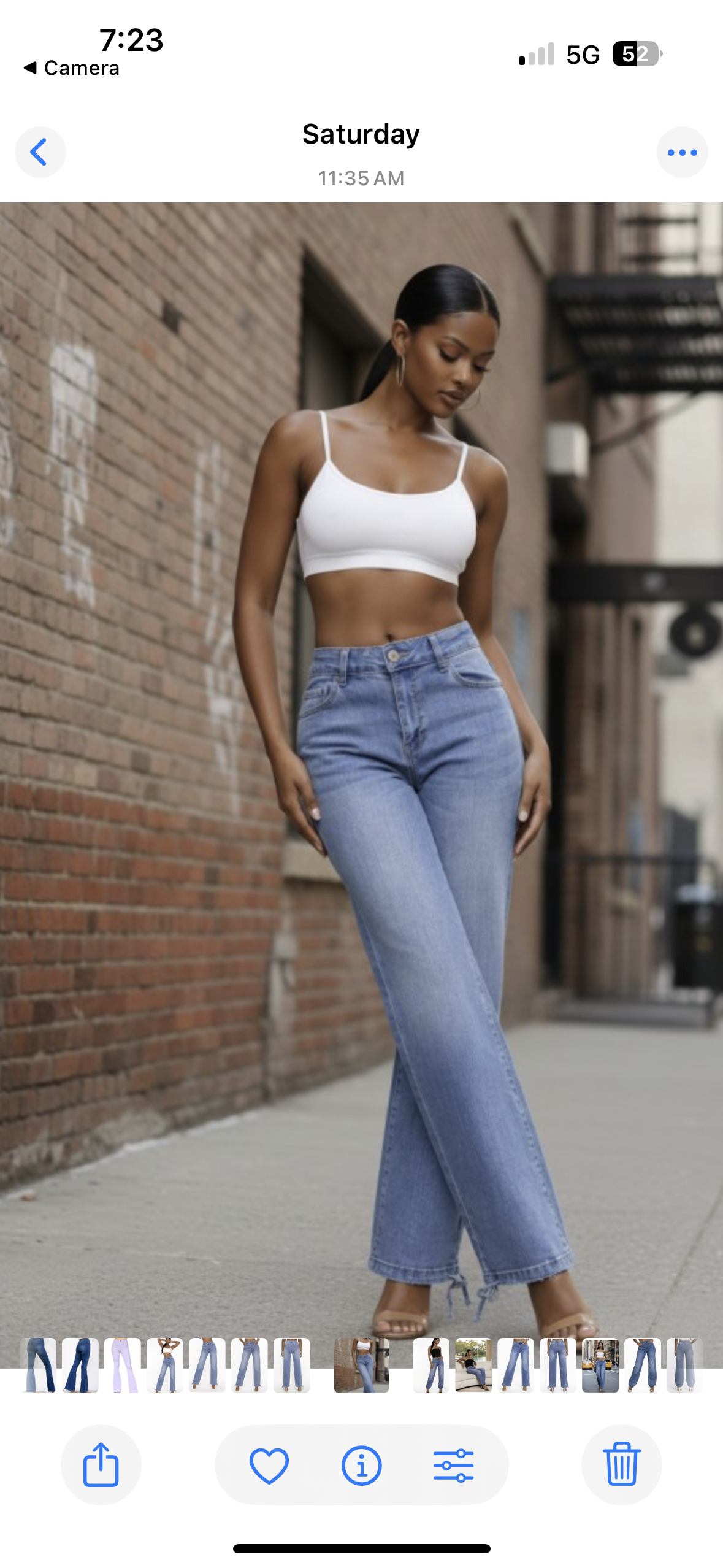 JC JQ Women's Wide Leg Denim High Rise Jeans with Drawstring Ankle Tie