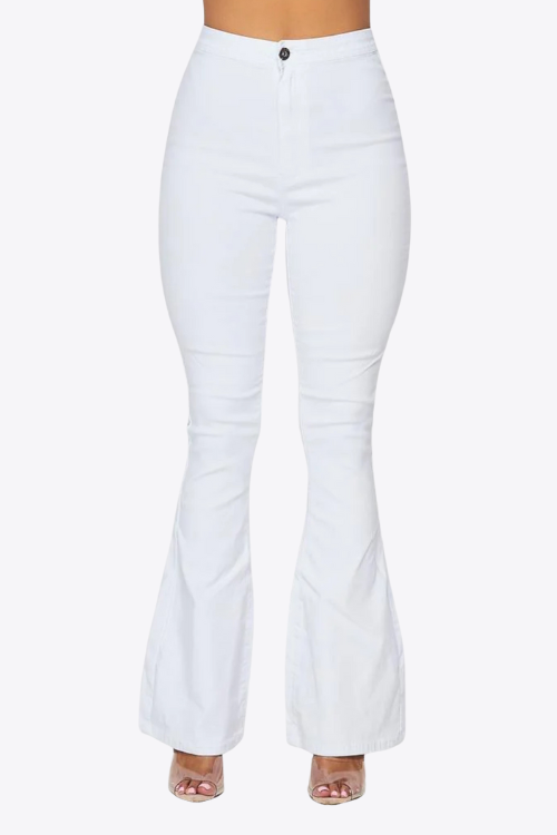 High Waist Flare Bottom Jagging Jeans