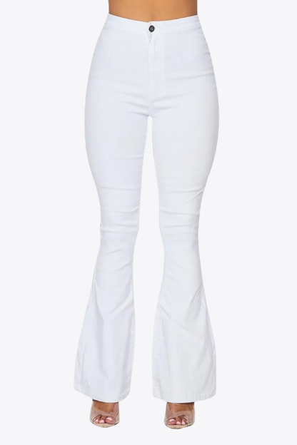 High Waist Flare Bottom Jagging Jeans
