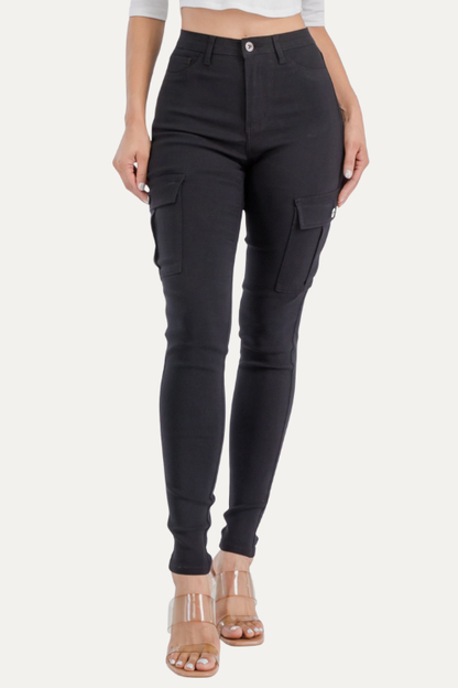 High Waist Jagging Jean with Side Cargo Pockets