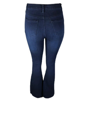 High waist bell bottom jeans for women