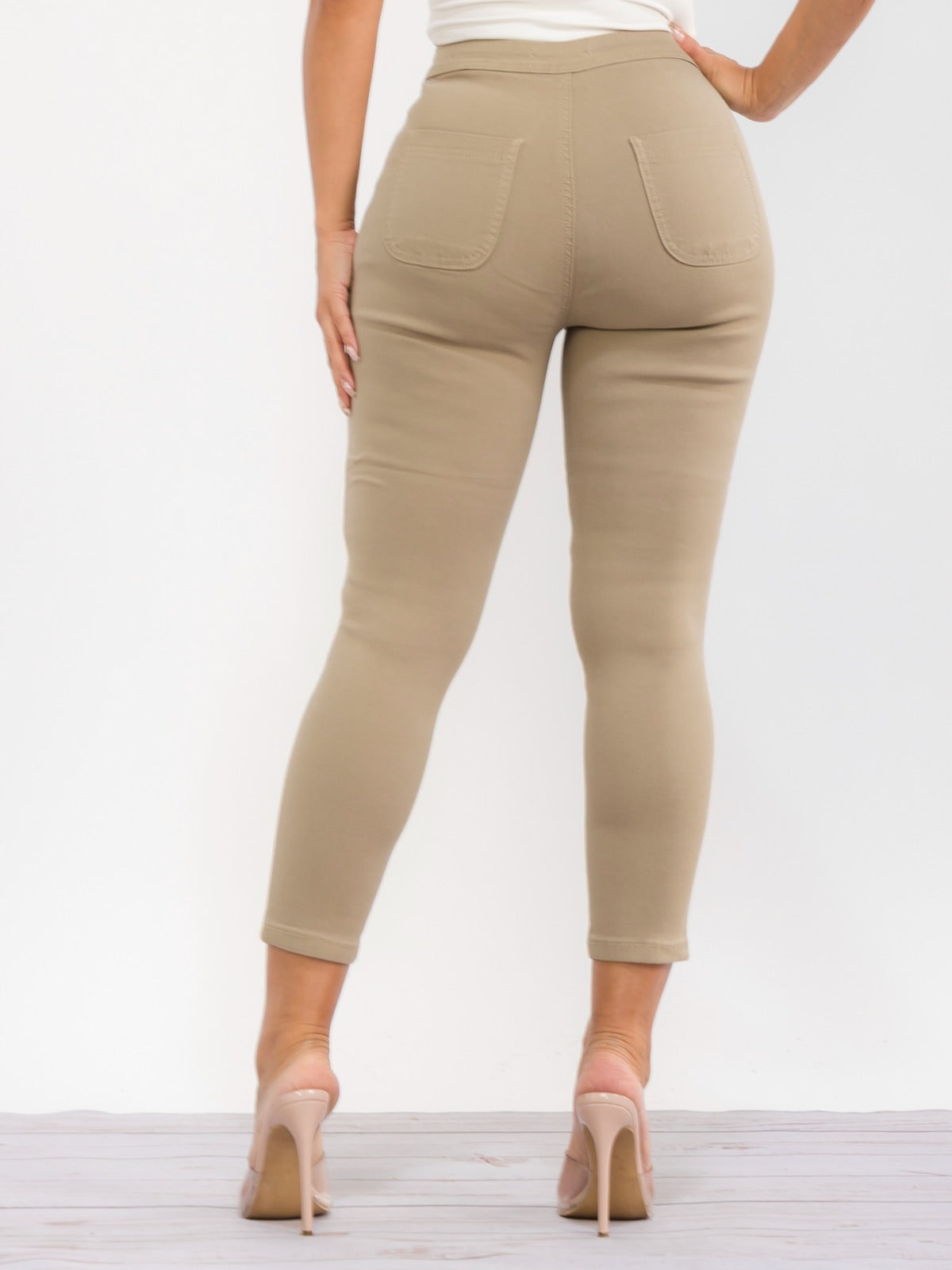 High-Waist Skinny Cropped Croped Jagging Jeans
