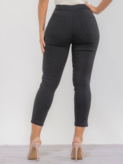 High-Waist Skinny Cropped Croped Jagging Jeans