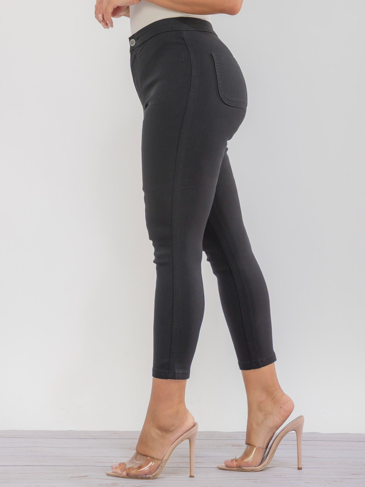 High-Waist Skinny Cropped Croped Jagging Jeans
