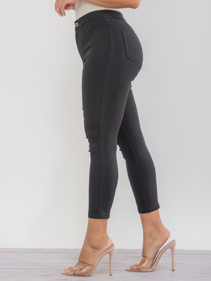 High-Waist Skinny Cropped Croped Jagging Jeans