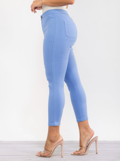 High-Waist Skinny Cropped Croped Jagging Jeans