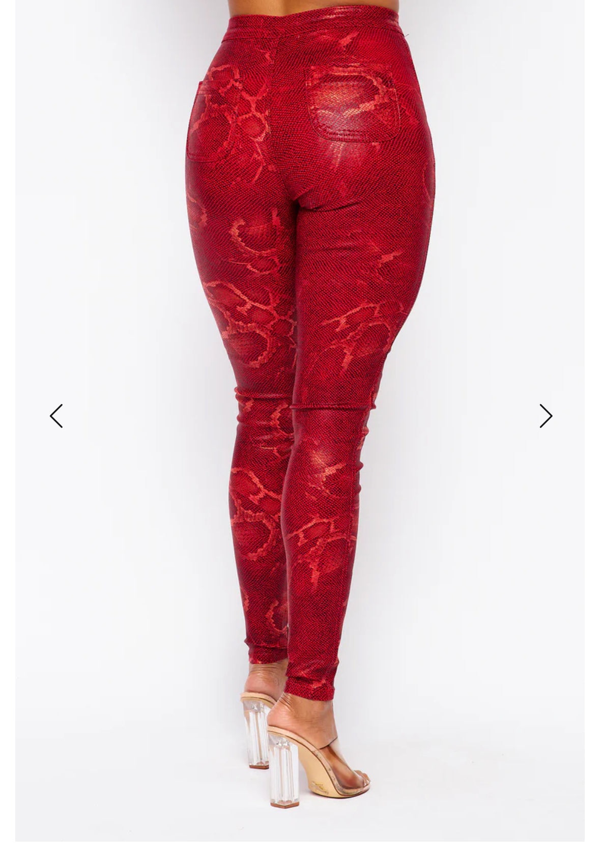 High Waisted Stretch Skinny Snake Print Jeans
