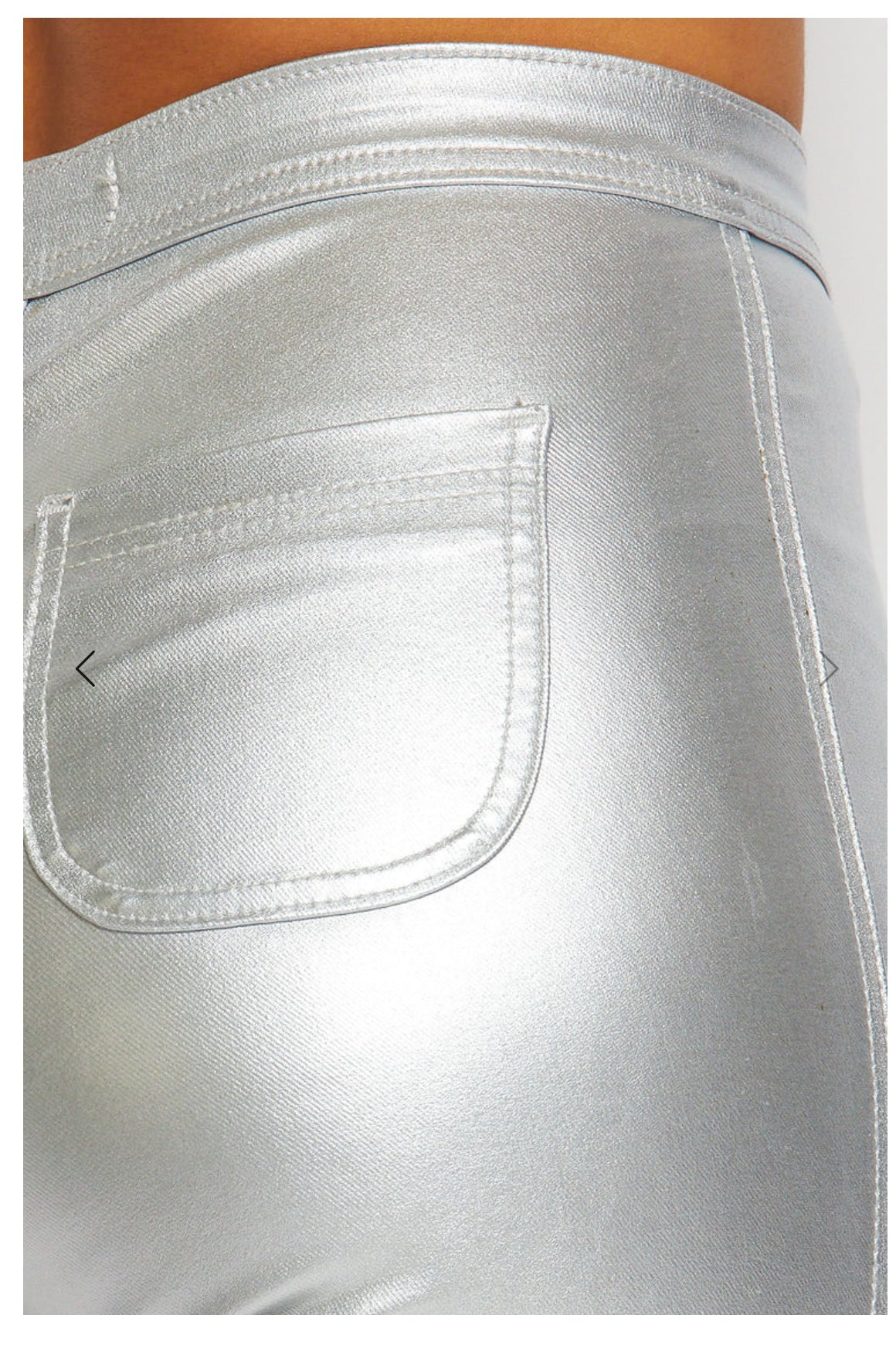 High Waist Metallic Shiny Mermaid Jeans