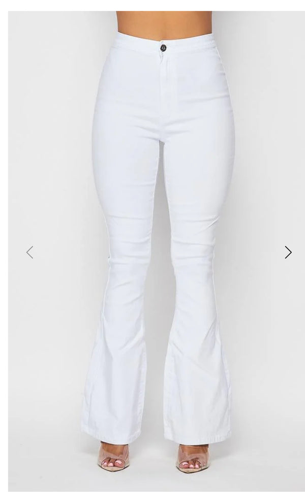 High Waist Flare Bottom Jagging Jeans