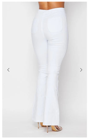 High Waist Flare Bottom Jagging Jeans