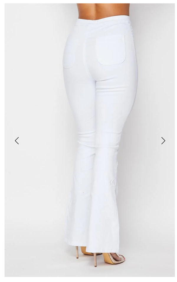 High Waist Flare Bottom Jagging Jeans