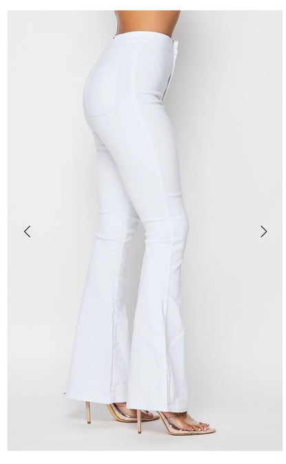 High Waist Flare Bottom Jagging Jeans