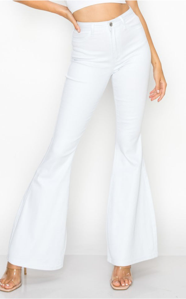 High Waist Flare Bottom Jagging Jeans
