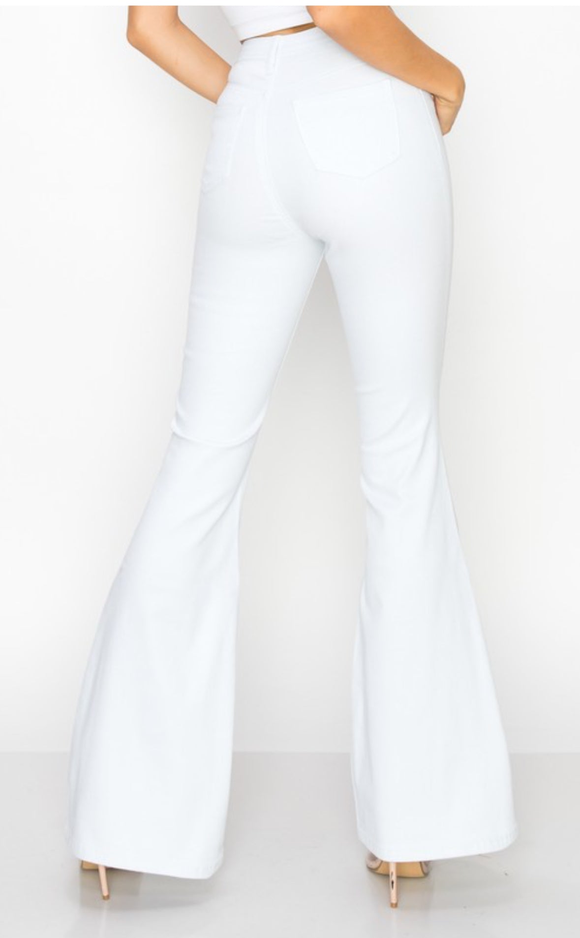 High Waist Flare Bottom Jagging Jeans