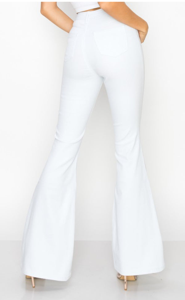 High Waist Flare Bottom Jagging Jeans