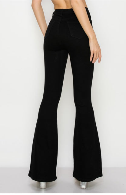 High Waist Flare Bottom Jagging Jeans