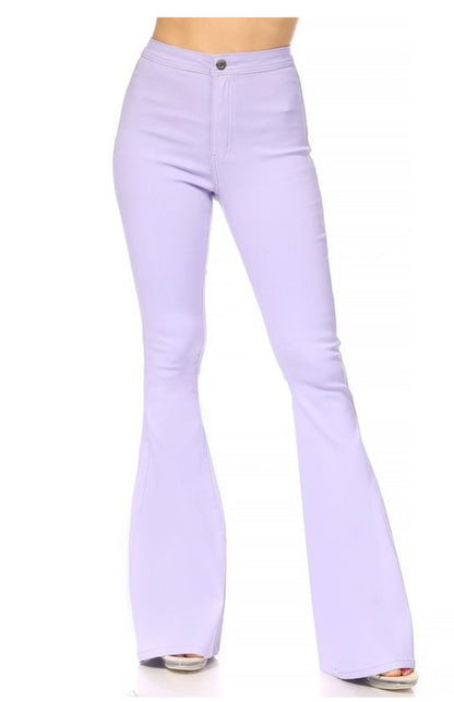 High Waist Flare Bottom Lavender Jagging Jeans