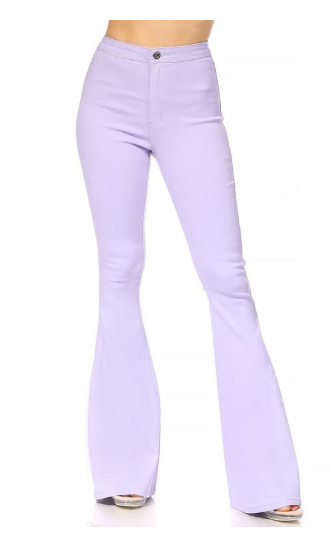 High Waist Flare Bottom Lavender Jagging Jeans