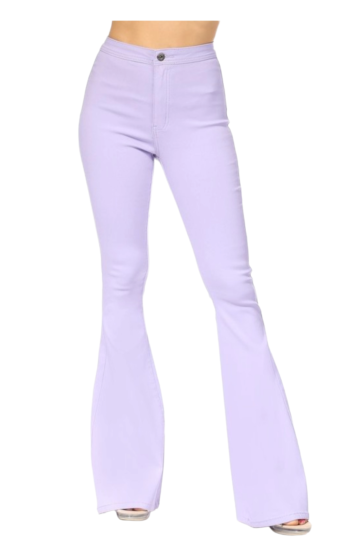 High Waist Flare Bottom Lavender Jagging Jeans
