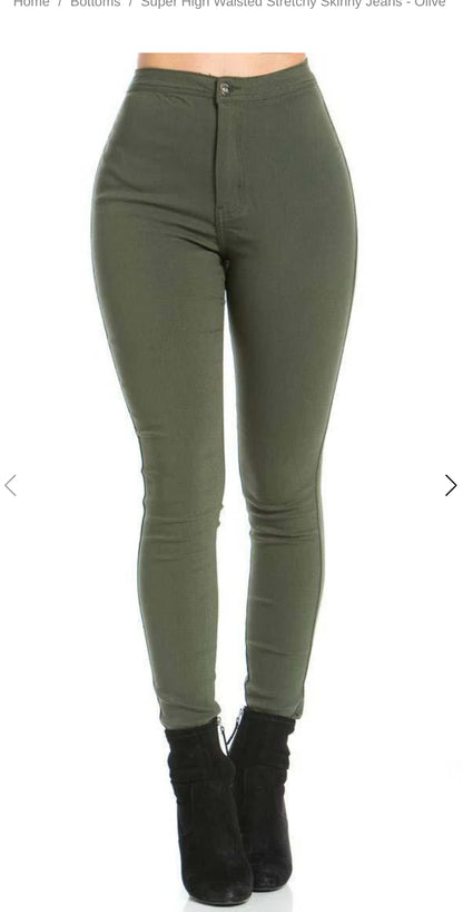 JC JQ High Waist Super stretchy Olive Jagging jeans