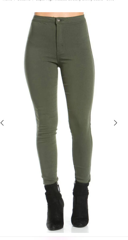 JC JQ High Waist Super stretchy Olive Jagging jeans