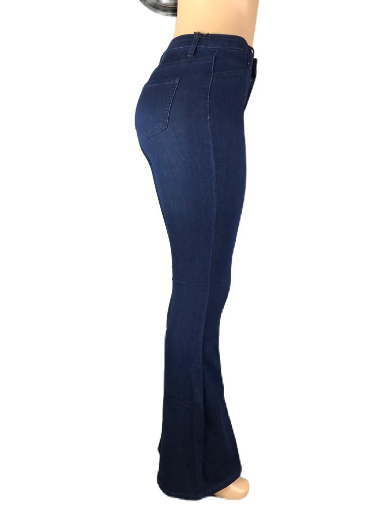 High waist bell bottom jeans for women