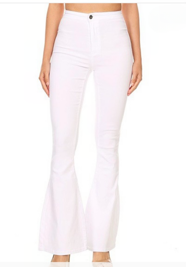 High Waist Flare Bottom Jagging Jeans
