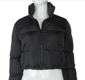 women crop puffer jacket