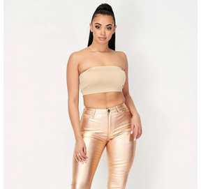 Skinny Jeans for Women - High Waist Gold  Stretch Jeans