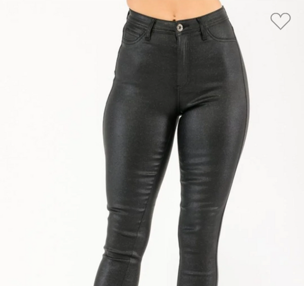 High Waist Metallic Shiny Mermaid Jeans