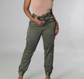 Cotton Satin Cargo Pant