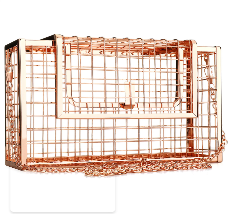 Women cage clutch handbag