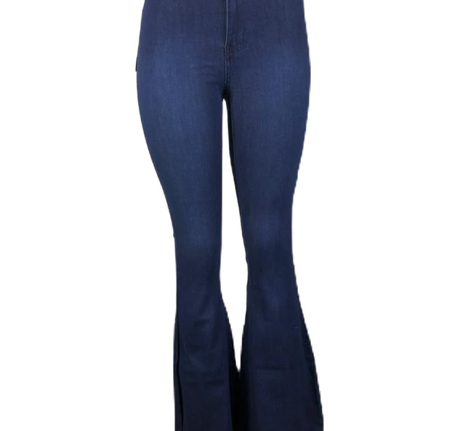 High waist bell bottom jeans for women