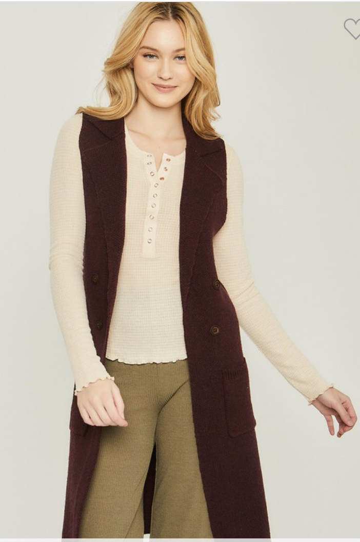 Women Sleeveless Cardigan