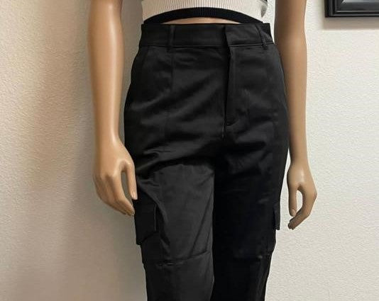 Cotton Satin Cargo Pant