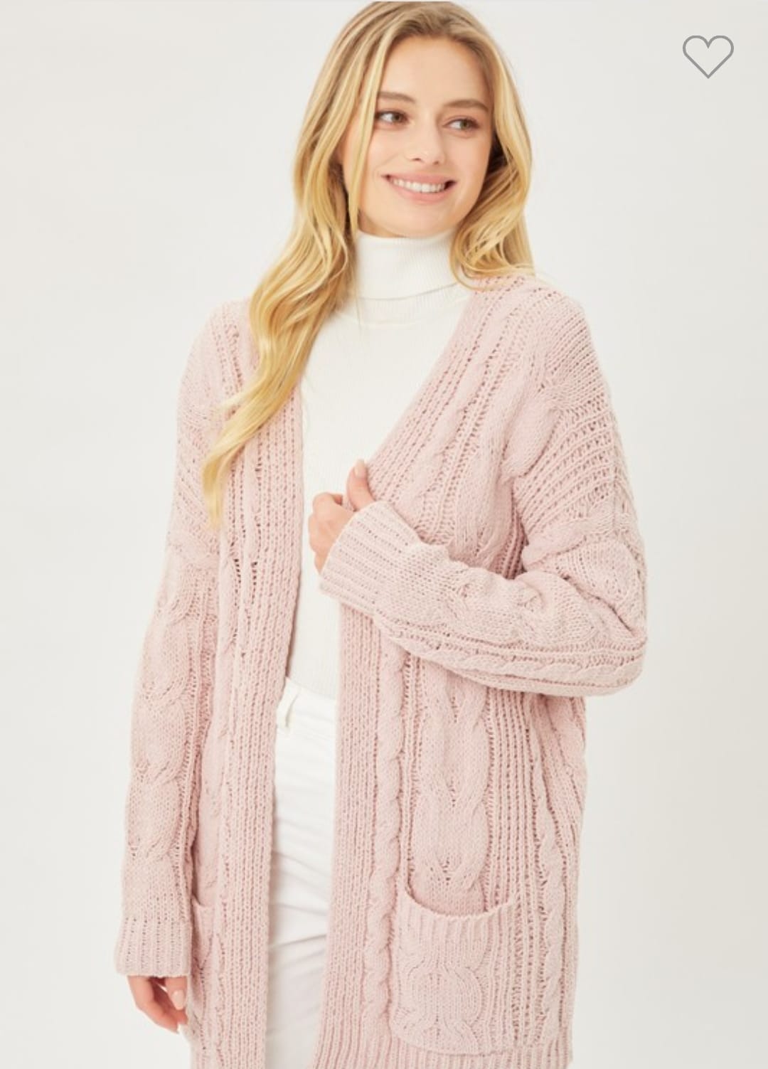 Chenille Cable Knit Oversized Open Front Cardigan