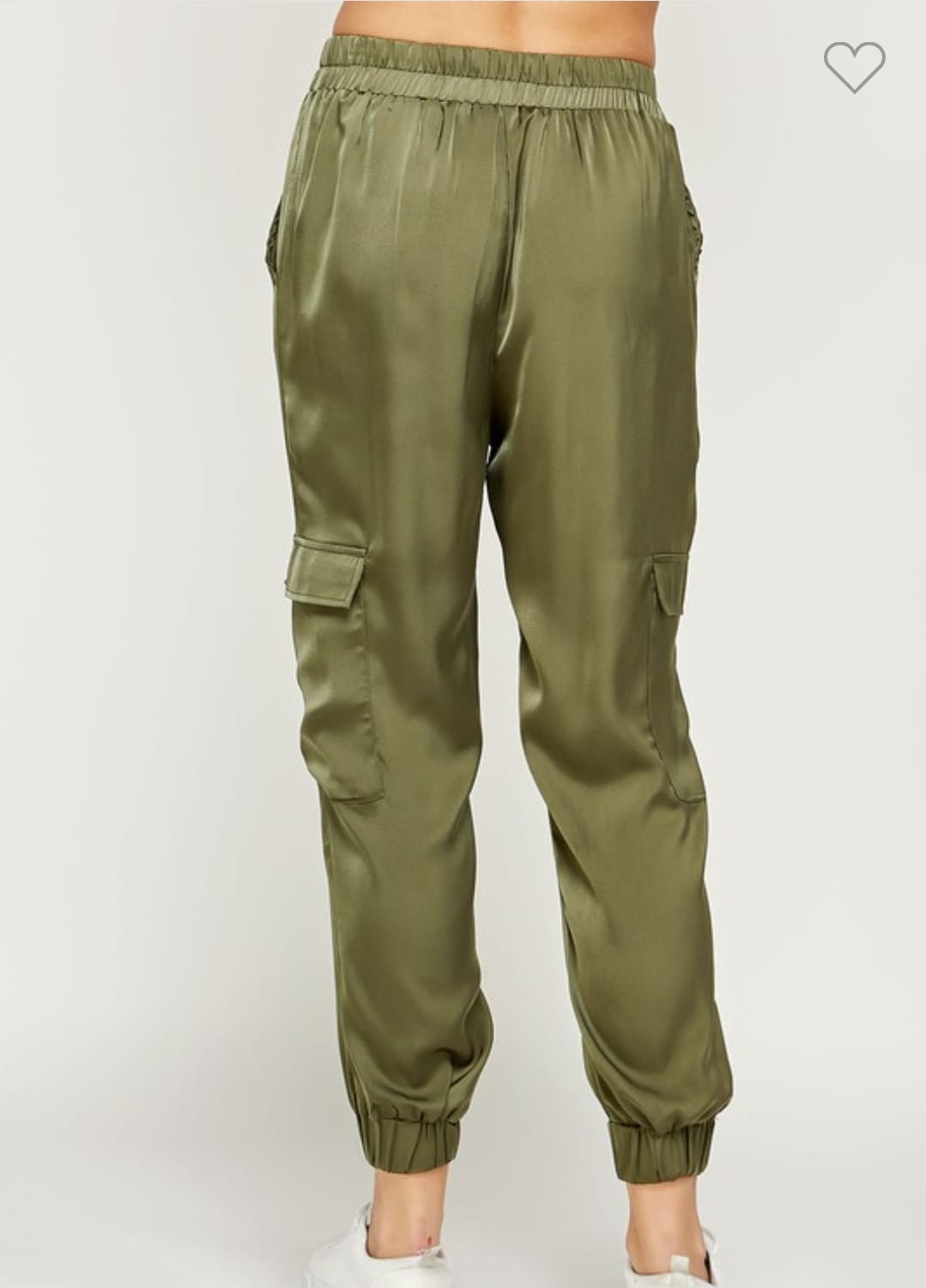 Silk Elastic Waistband Cargo Pant