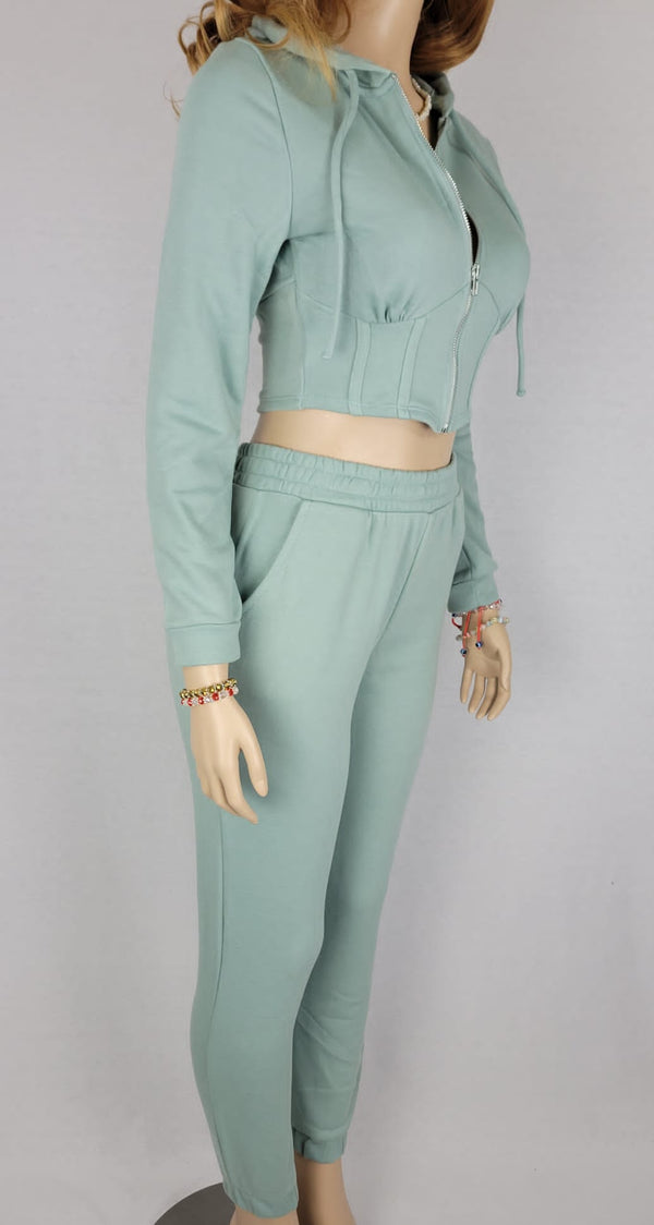 Two Piece Crop Jogger Set