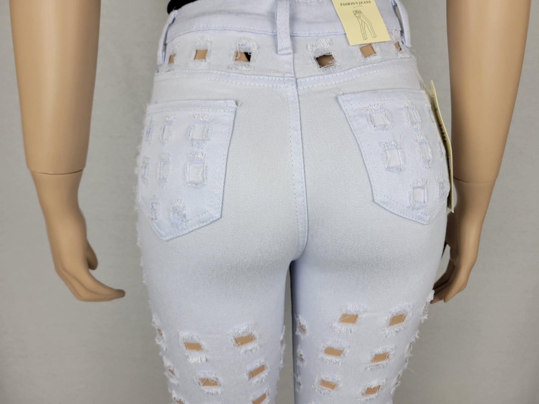 White Distressed High waist Jeans