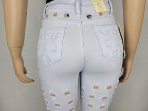 White Distressed High waist Jeans