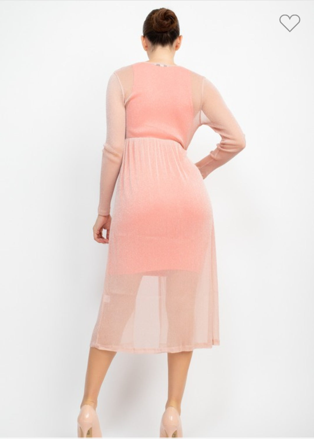 Long Sleeve Mesh Glittery Kimono