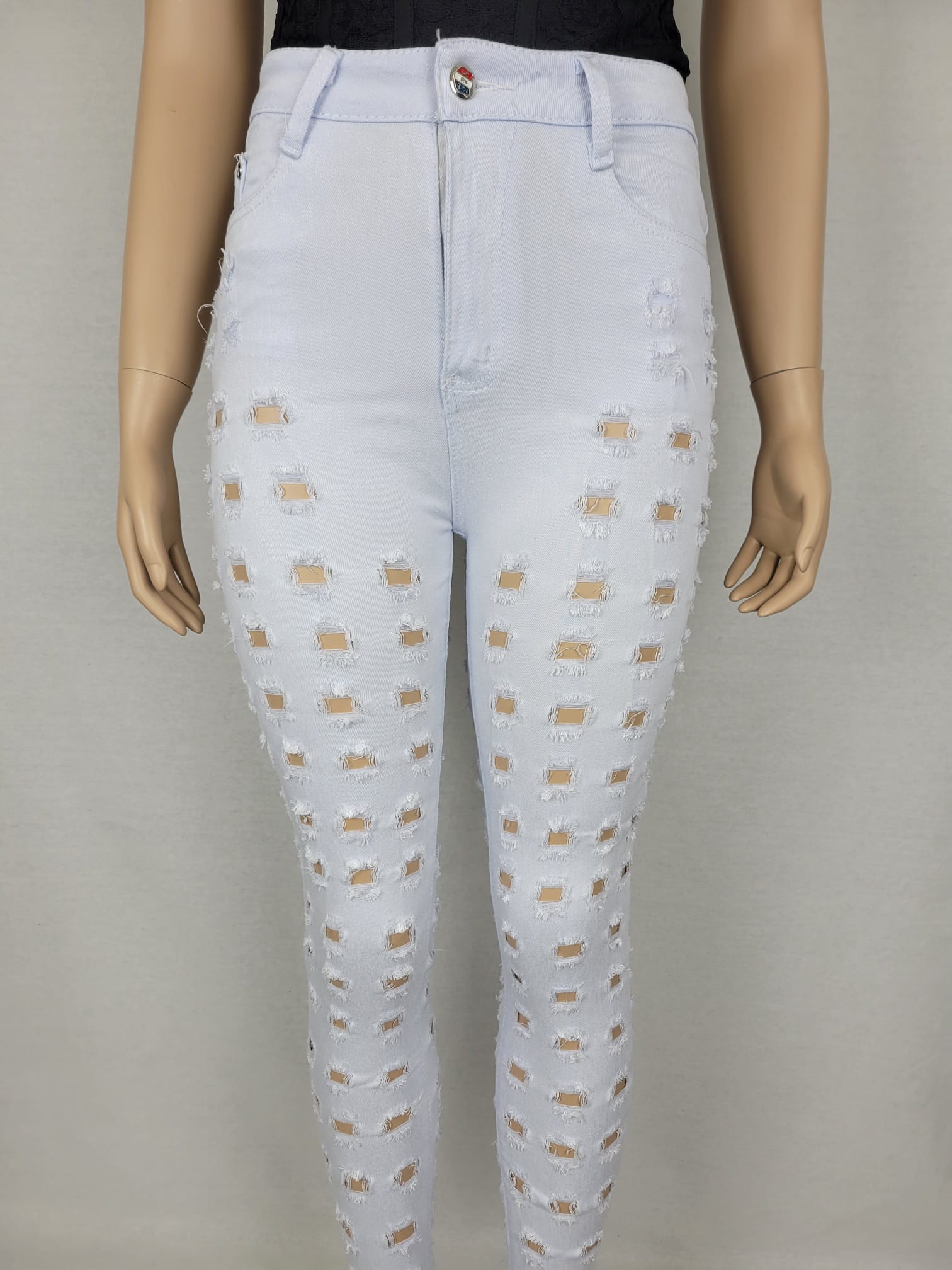 White Distressed High waist Jeans